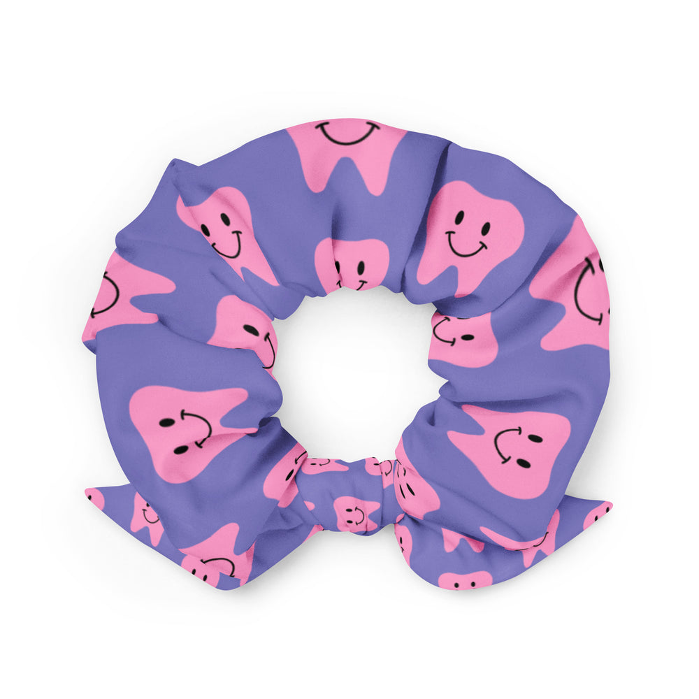 
            
                Load image into Gallery viewer, Pink Happy Tooth Recycled Scrunchie
            
        