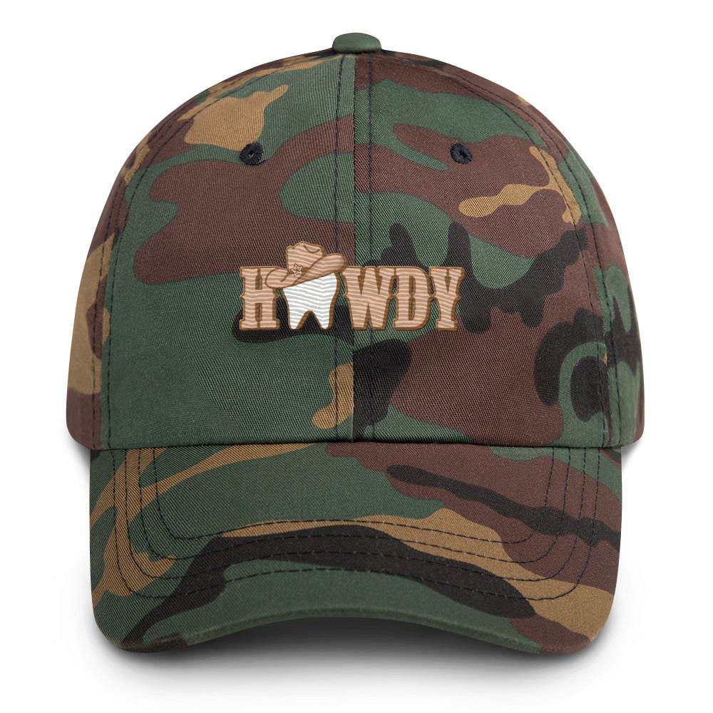 Howdy Tooth Cowgirl Dad Hat Embroidered - Nude Design