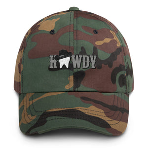 Howdy Tooth Cowboy Dad Hat Embroidered -  Black Design