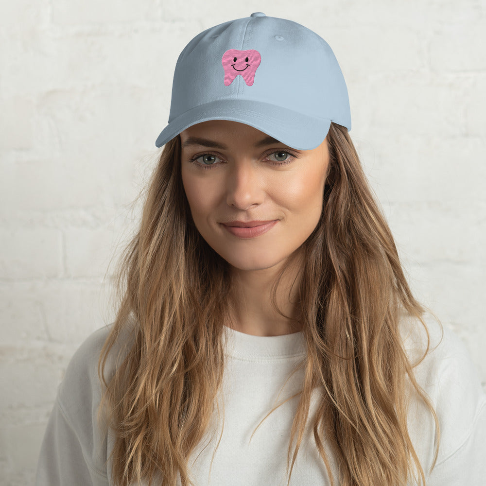 
            
                Load image into Gallery viewer, Pink Happy Tooth Dad Hat
            
        
