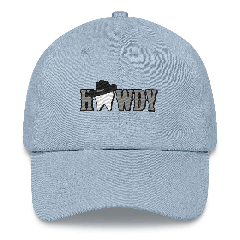 Howdy Tooth Cowboy Dad Hat Embroidered -  Black Design