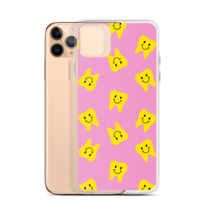 Yellow Happy Tooth Pink Clear Case for iPhone®