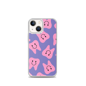 Pink Happy Tooth Lavender Clear Case for iPhone®