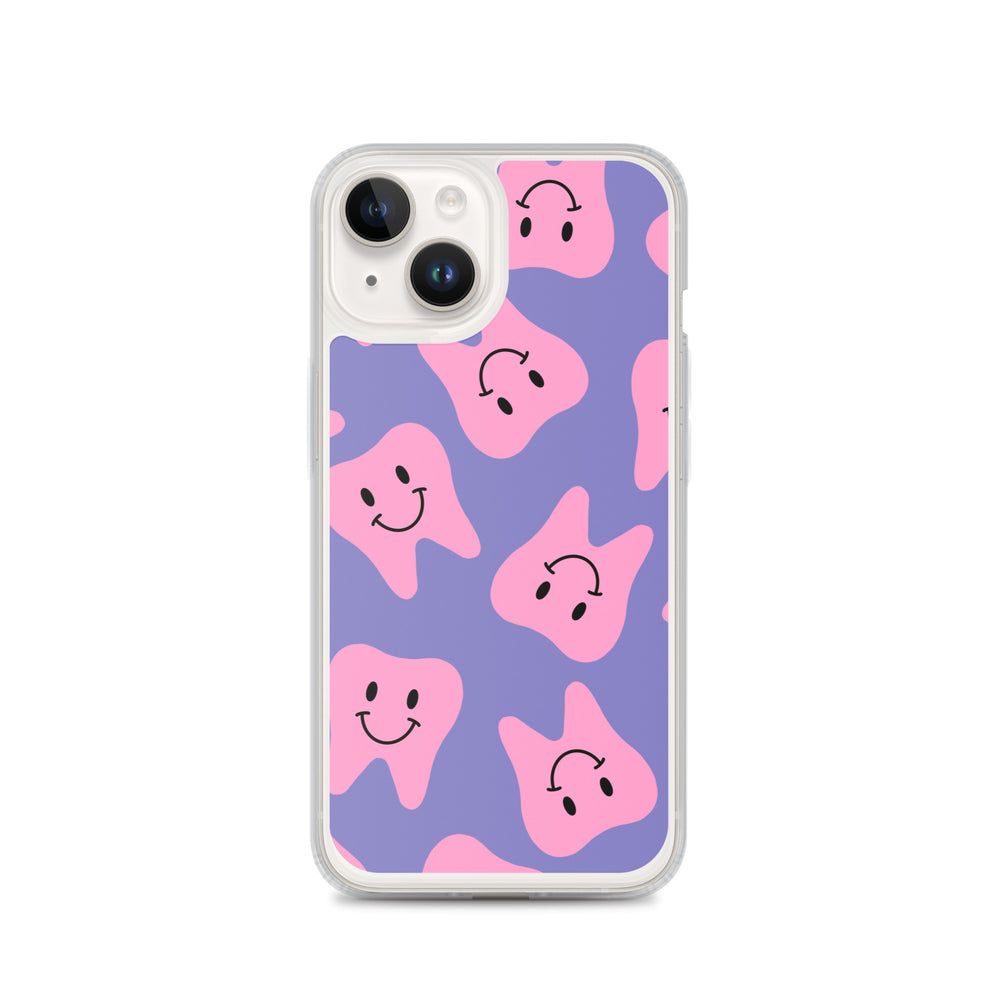 Pink Happy Tooth Lavender Clear Case for iPhone®
