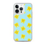 Yellow Happy Tooth Blue Background Clear Case for iPhone®