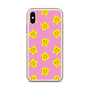 Yellow Happy Tooth Pink Clear Case for iPhone®