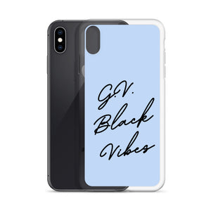 G.V Black Vibes Blue Clear Case for iPhone®
