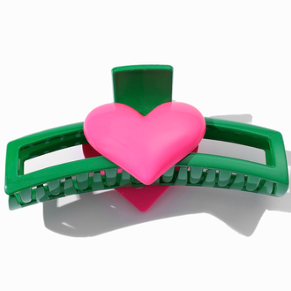 Jumbo Pink Heart Stand-Out Hair Claw