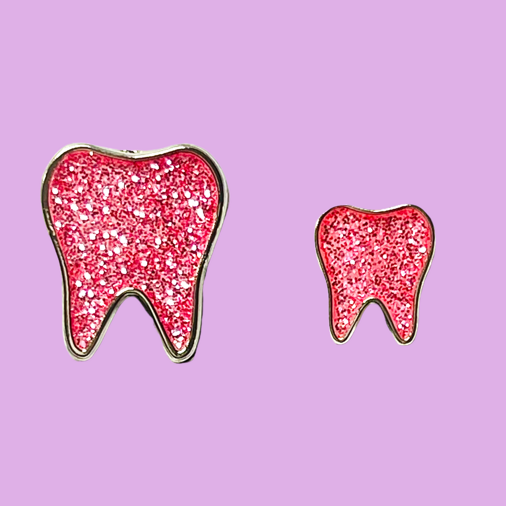 Small Tooth Pin Pink Glitter Mini Tooth Pin – lovely32