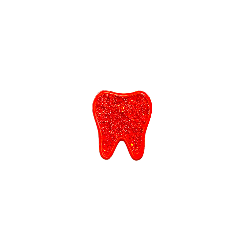 Original Tooth Pin- Red Glitter