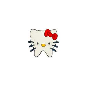 NEW Kitty Tooth Pin- Red Glitter Bow