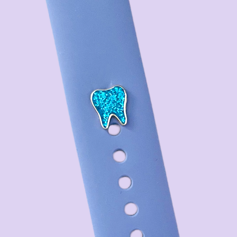 Teal Glitter Tooth Smartwatch Charm