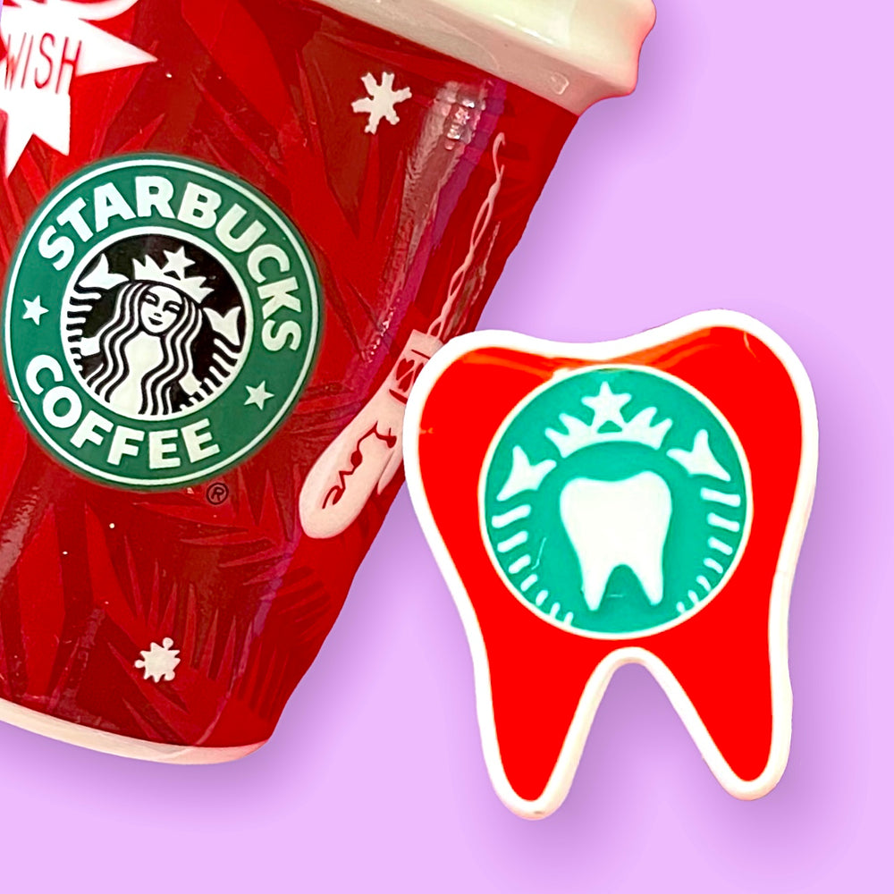 Holiday Red Cup Coffee Tooth Pin- Starbucks Inspired