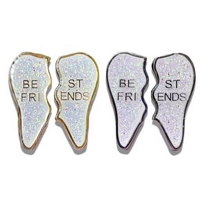 
            
                Load image into Gallery viewer, Specialty Best Friends Tooth Pin- White Glitter
            
        