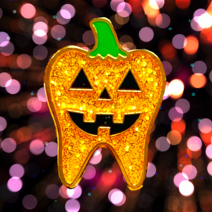 Specialty Tooth Pin - Glitter Jack-O’-Lantern