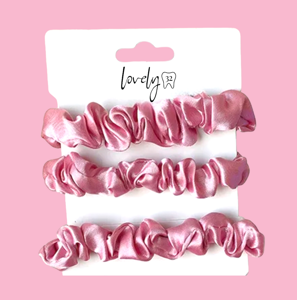 
            
                Load image into Gallery viewer, Hair Elastics- Pink Silk set of 3
            
        