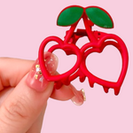 Cherry Heart Hair Clip