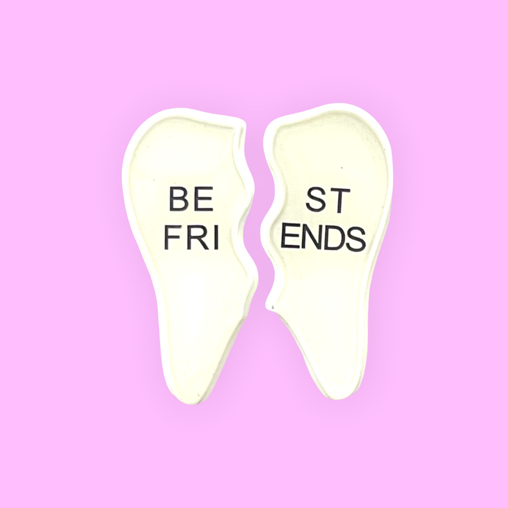
            
                Load image into Gallery viewer, BEST FRIEND Tooth Pin White with Black letters
            
        