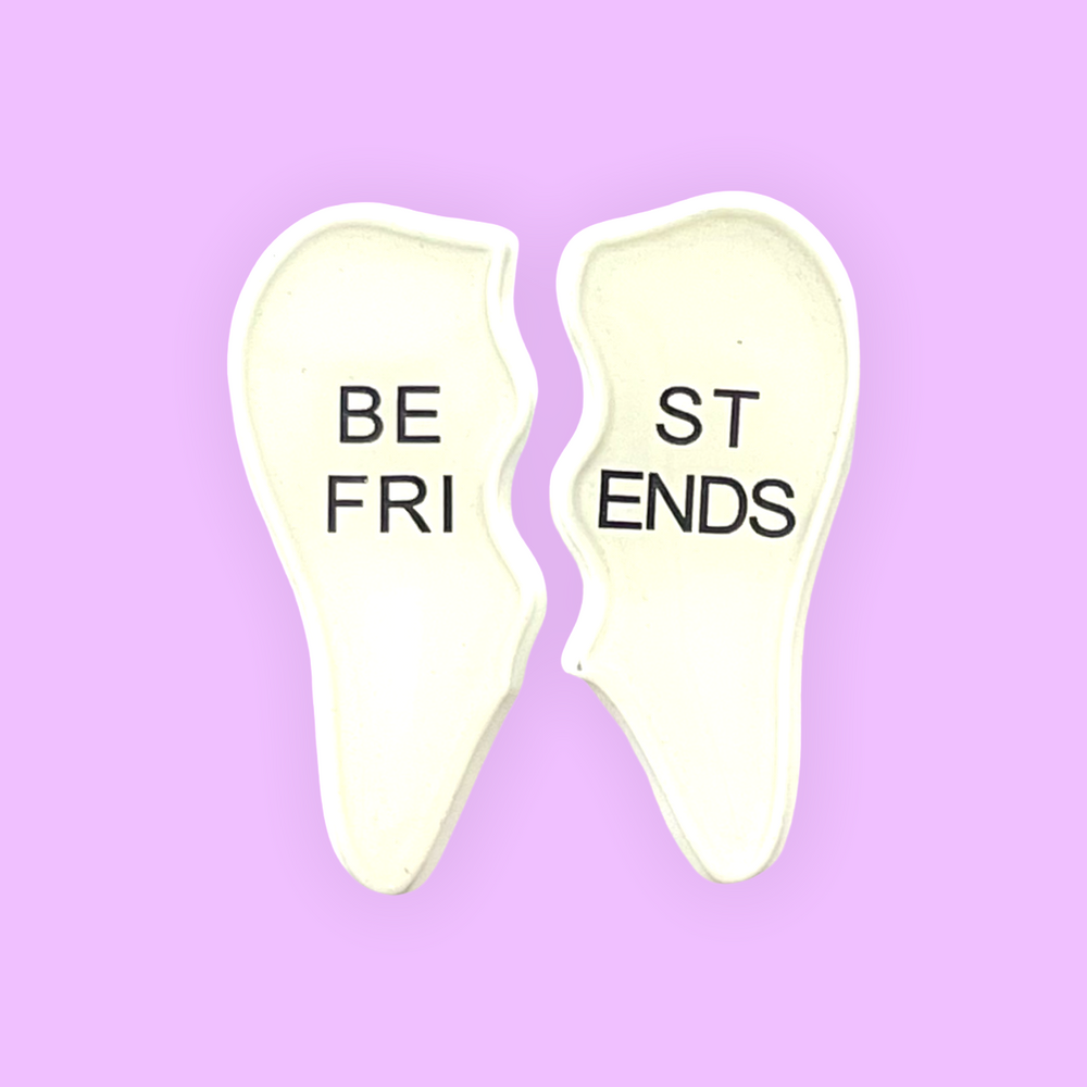 BEST FRIEND Tooth Pin White with Black letters