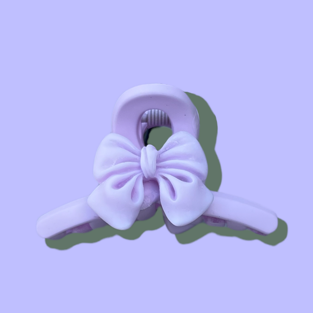 Lilac mini bow hair clip