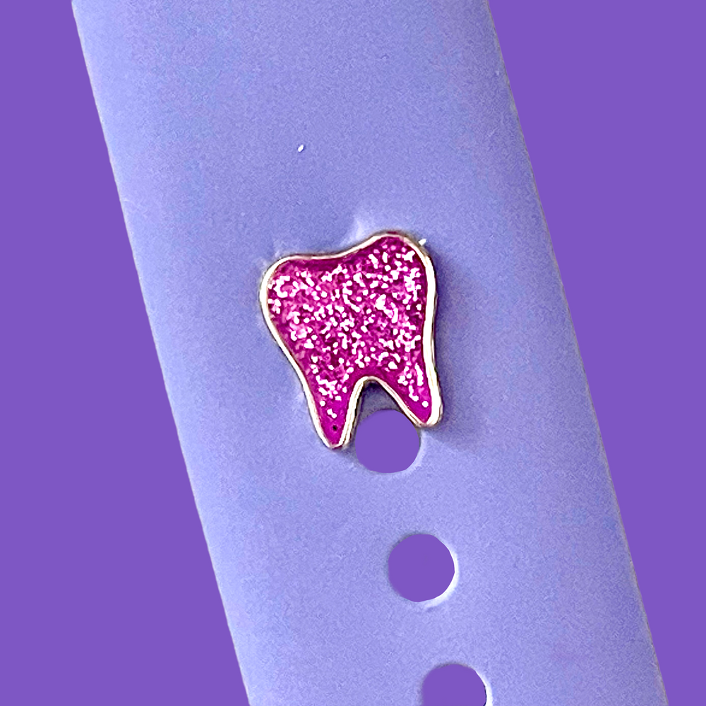 Purple Glitter Tooth Smartwatch Charm