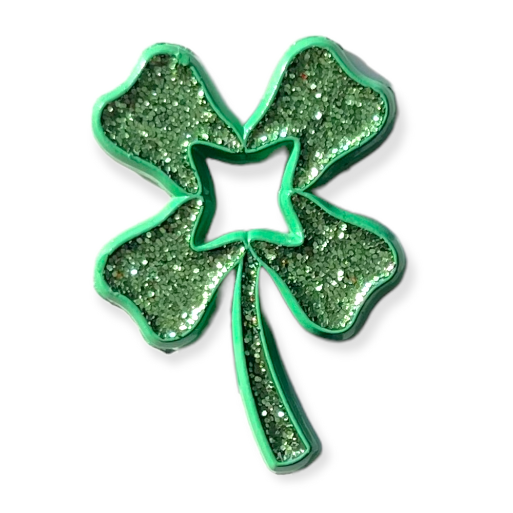 Green Glitter Four Leaf Clover Tooth Pin