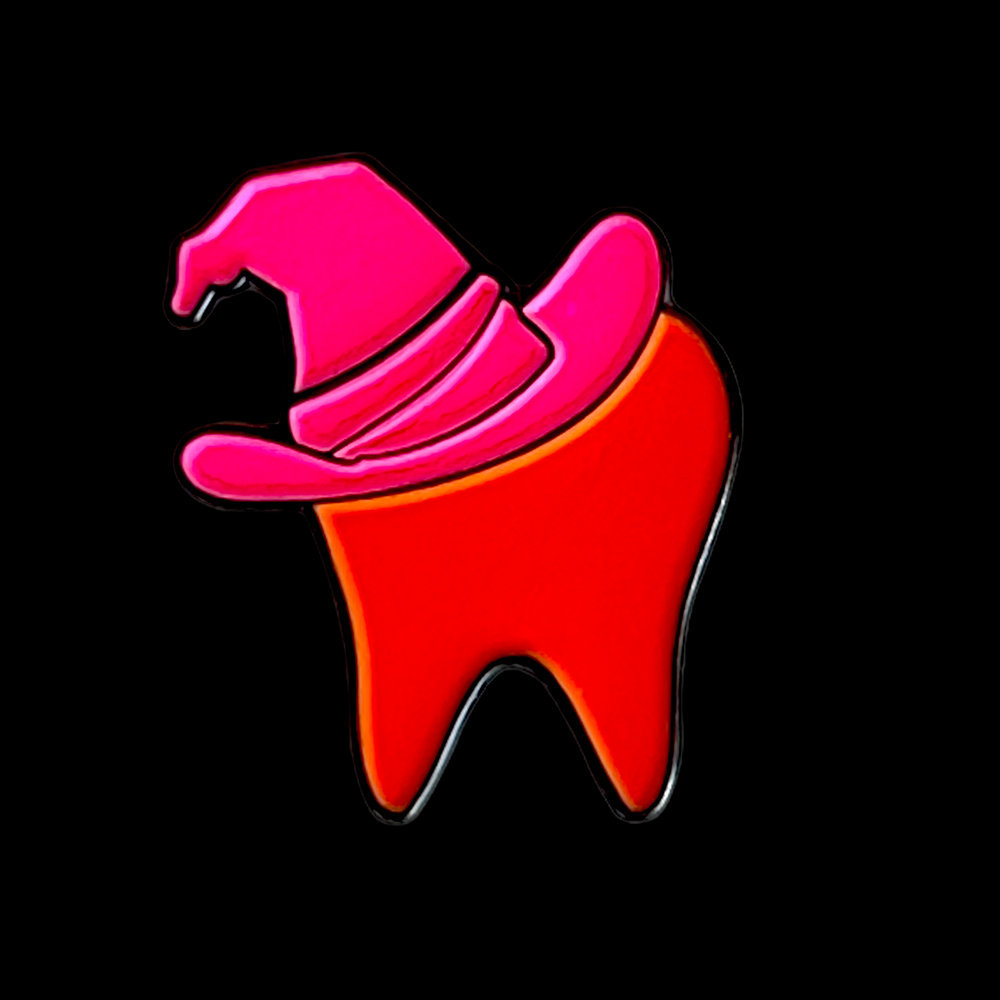 
            
                Load image into Gallery viewer, Specialty Tooth Pin - Witch Hat
            
        
