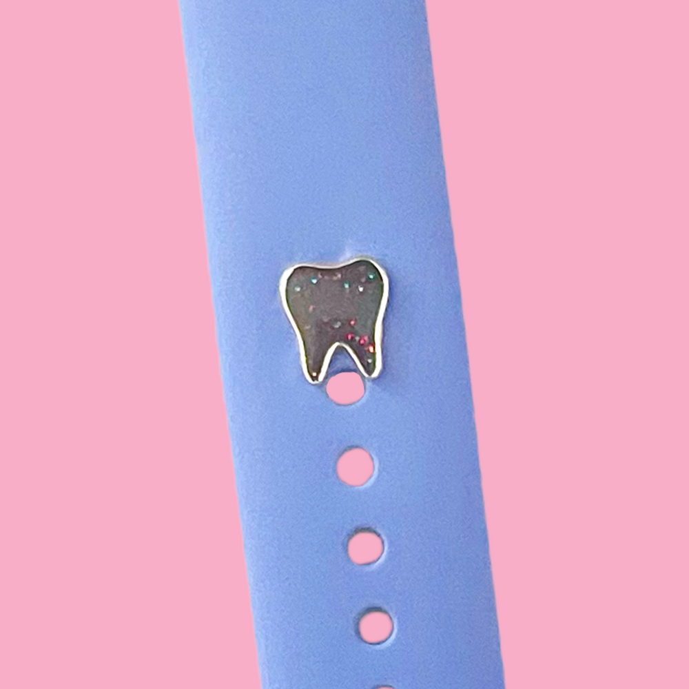 Black Glitter Tooth Smartwatch Charm