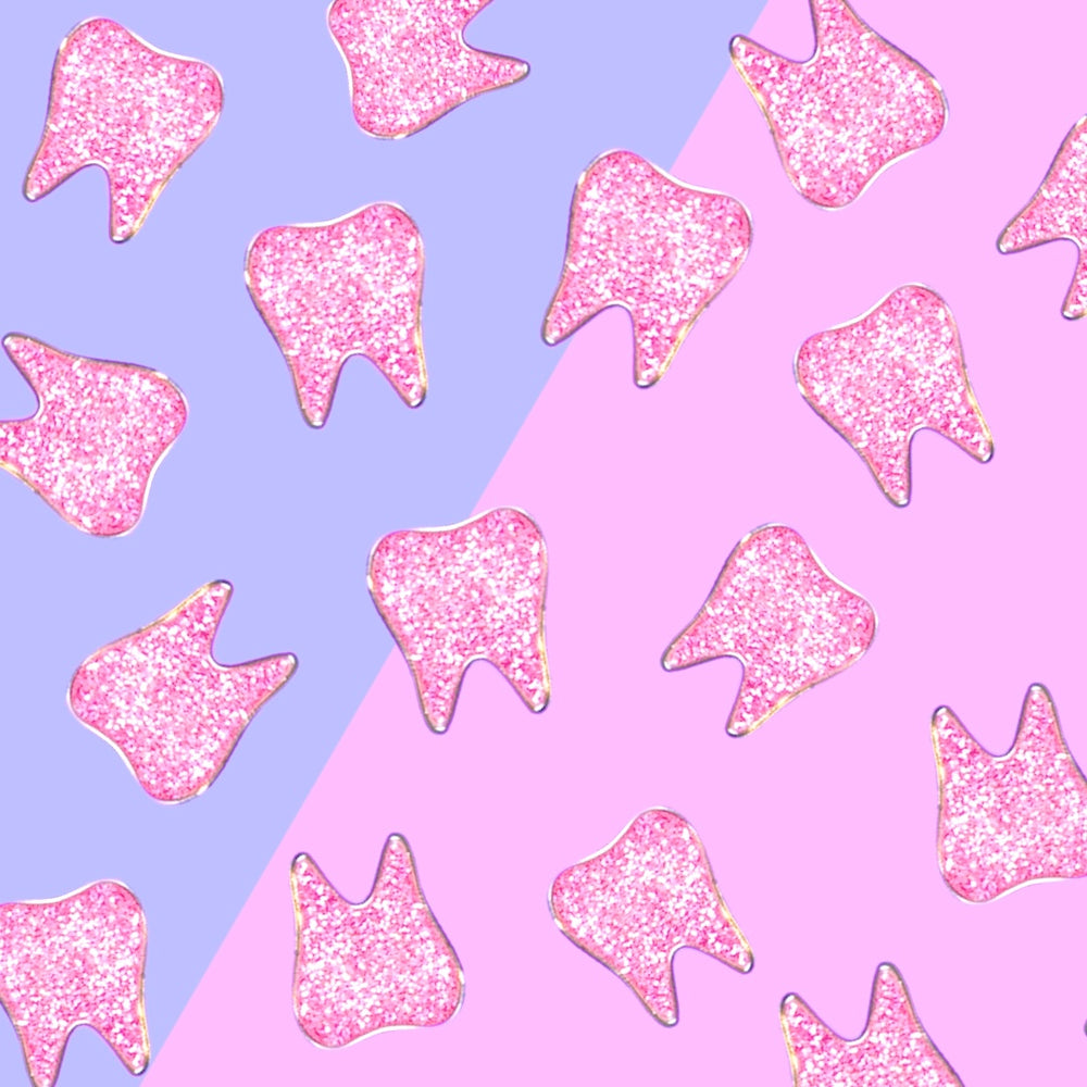 Original Tooth Pin - Pink Glitter