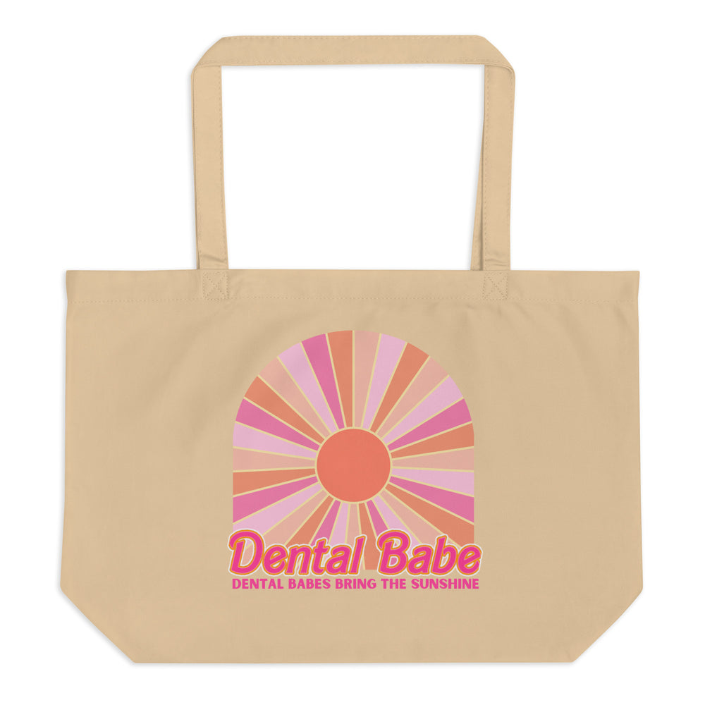Dental Babes Bring The Sunshine Large organic tote bag