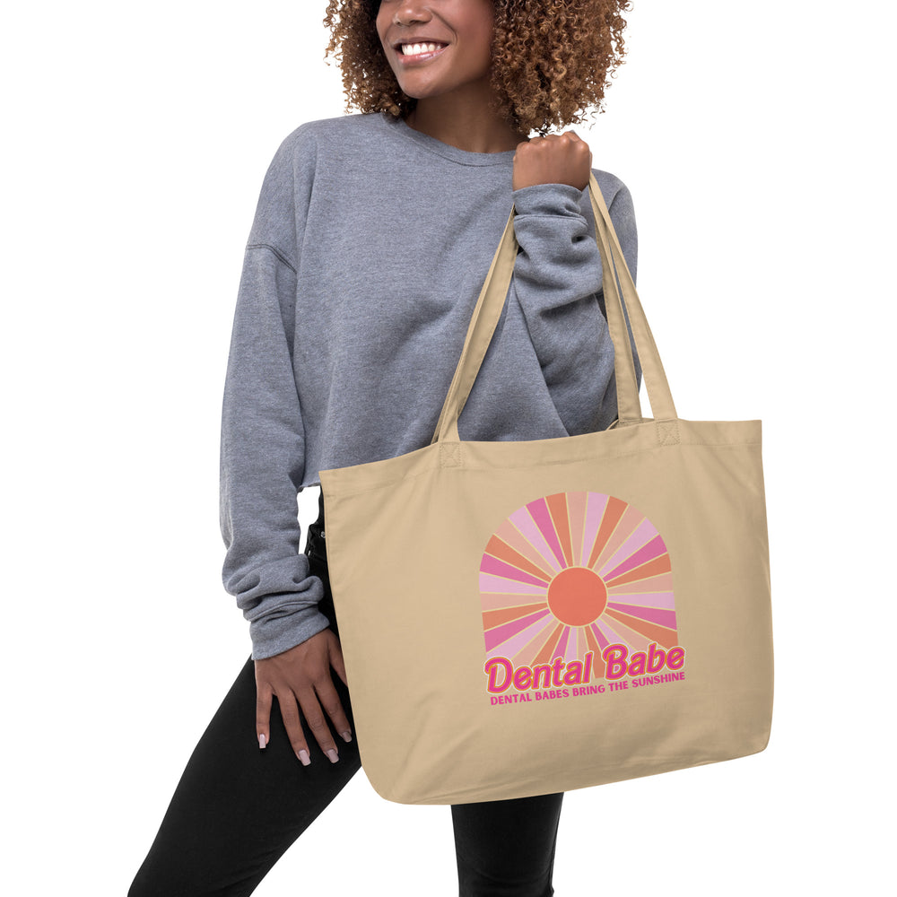 
            
                Load image into Gallery viewer, Dental Babes Bring The Sunshine Large organic tote bag
            
        