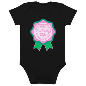 No Cavity Club Ribbon 90210 Organic cotton baby bodysuit