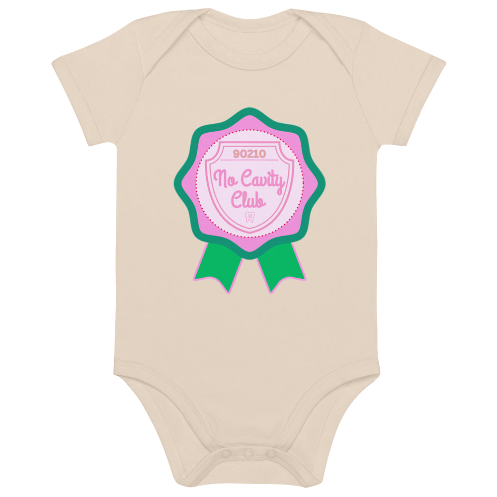
            
                Load image into Gallery viewer, No Cavity Club Ribbon 90210 Organic cotton baby bodysuit
            
        