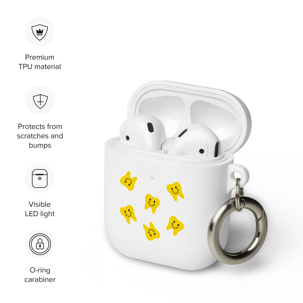 Yellow Happy Tooth Rubber Case for AirPods®