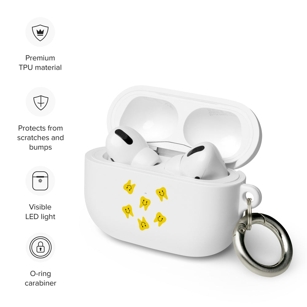 Yellow Happy Tooth Rubber Case for AirPods®