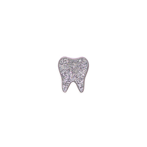 Original Tooth Pin - Silver Glitter