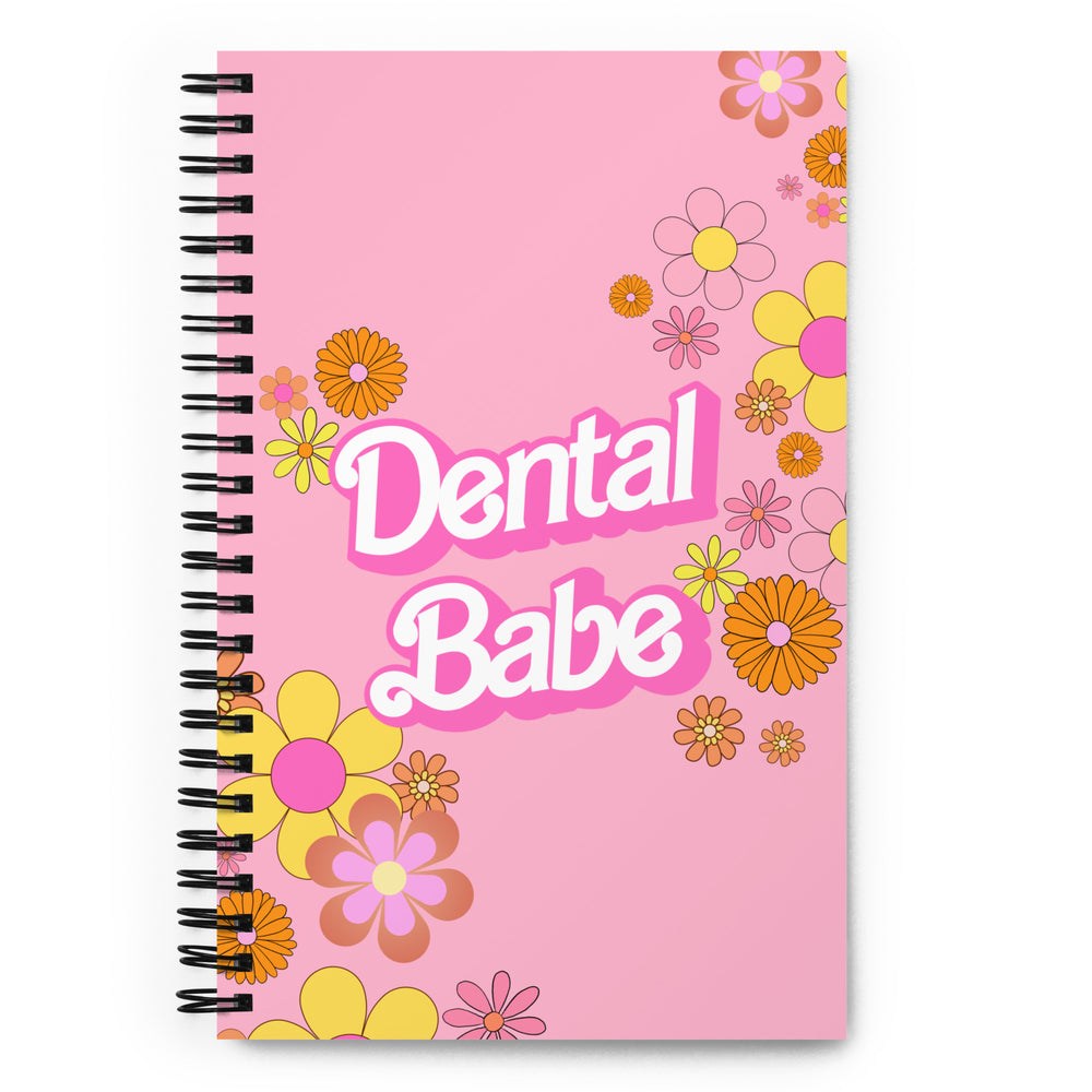 Dental Babe Floral Retro Spiral Notebook