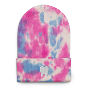Embroidered White Tooth Tie-dye Beanie