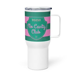 No Cavity Club 90210 Stripe Travel mug with a handle