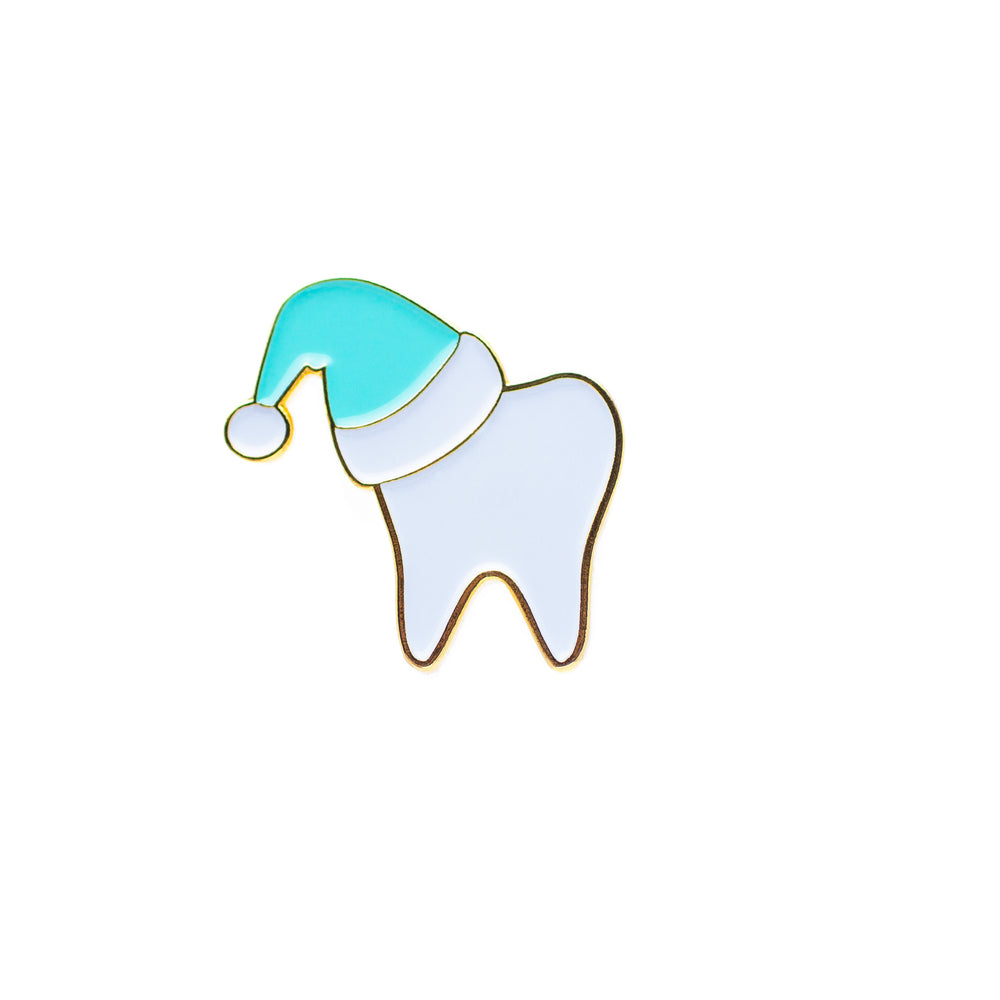 Specialty Tooth Pin - White Santa in Turquoise Hat