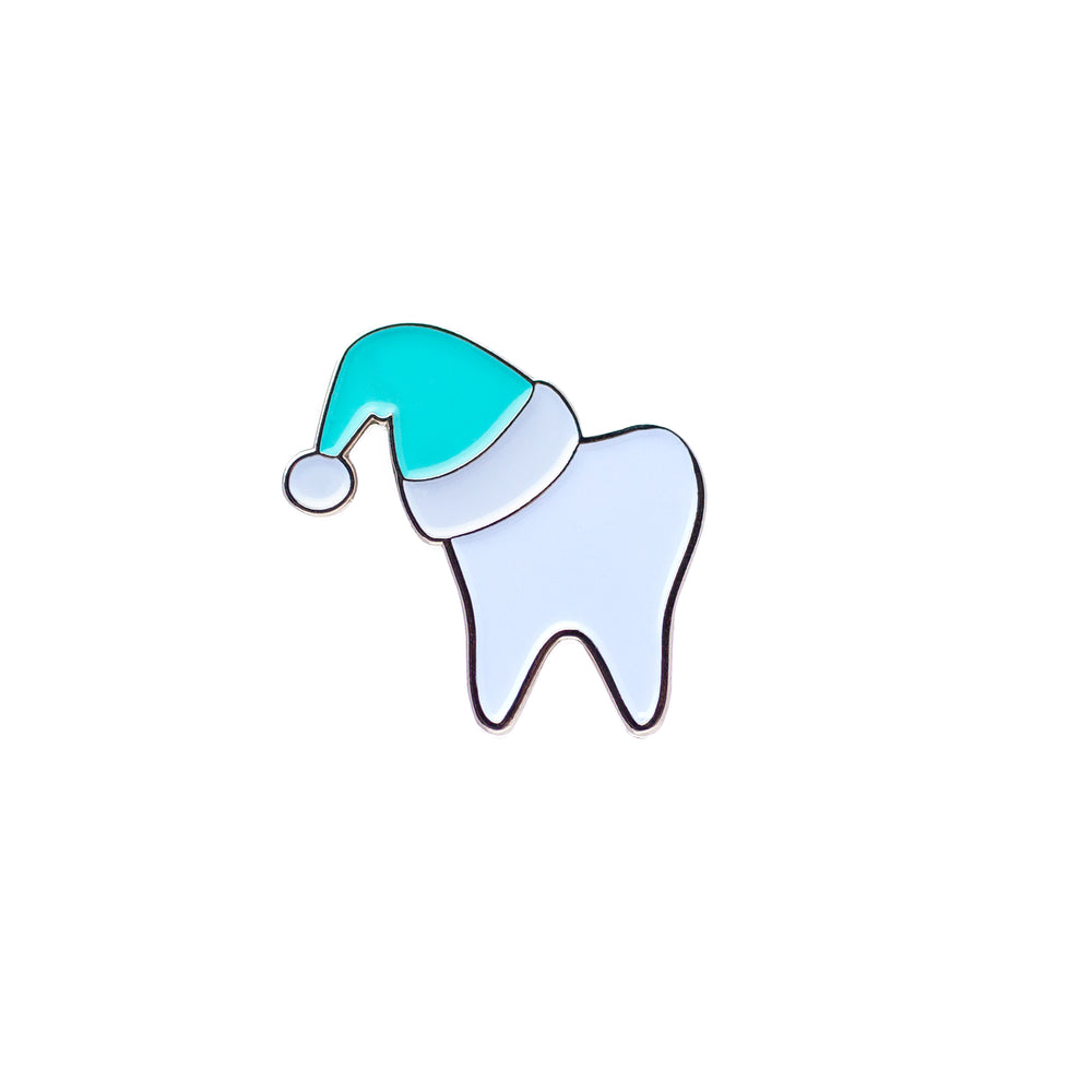 
            
                Load image into Gallery viewer, Specialty Tooth Pin - White Santa in Turquoise Hat
            
        