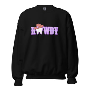 Howdy Cowgirl Tooth Brown Hat Sweatshirt Lavender Design