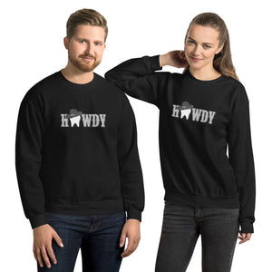 Howdy Tooth Cowboy Hat Sweatshirt Black Design