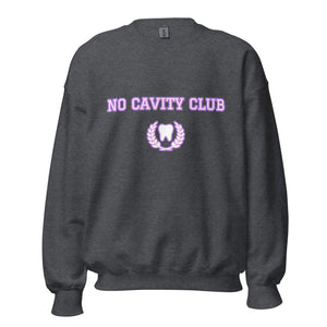 No Cavity Club Sweatshirt, Varsity Letters- Lavender and Pink Design
