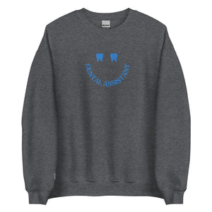 Dental Assistant Happy Tooth Smile Sweatshirt Blue Embroidery