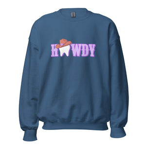Howdy Cowgirl Tooth Brown Hat Sweatshirt Lavender Design