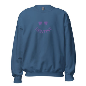 Dentist Happy Tooth Smile Sweatshirt Purple Embroidery