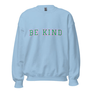 Be Kind To Your Smile Collegiate Green & Pink Sweatshirt