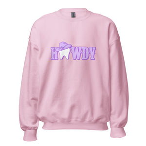 Howdy Cowgirl Tooth Lavender Hat Sweatshirt Lavender Design