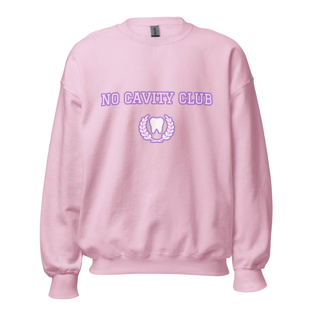 No Cavity Club Sweatshirt, Varsity Letters- Lavender and Pink Design